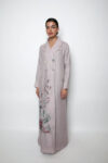Bird pink nude linen saif abaya