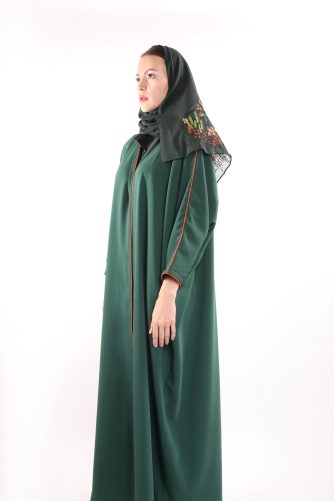 Bisht Abaya With Embroidered Scarf