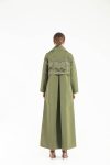 Aljanoub Embellished Trench abaya