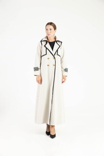 Riyadh Trench Abaya with Embellished Sleeves