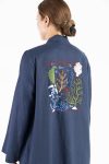 Under the sea linen abaya with embellished back