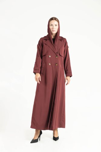 Jeddah trench with embellished shoulders